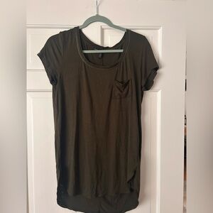 White House Black Market Dark Olive Short Sleeve Top